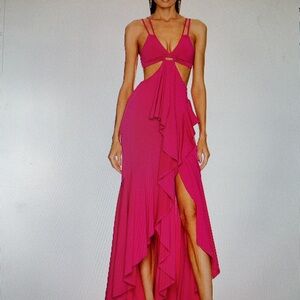 Michael Costello X Revolve Cutout Gown Pink Medium